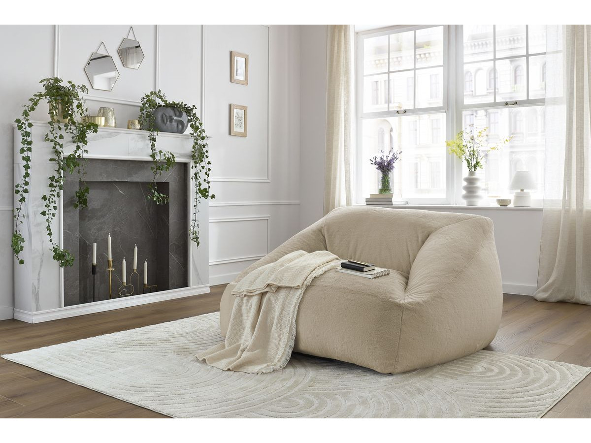 Bobochic Lilibet Pouf Kunstfell Beige