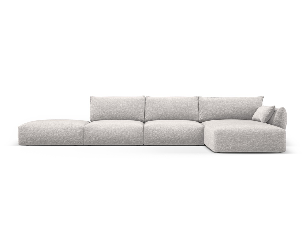 Cosmopolitan Design Ecksofa Matera 5-Sitzer offen Chenille Eden Silber Rechts