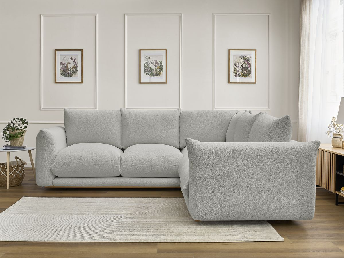 Bobochic Ernest Ecksofa Bouclé-Stoff Hellgrau