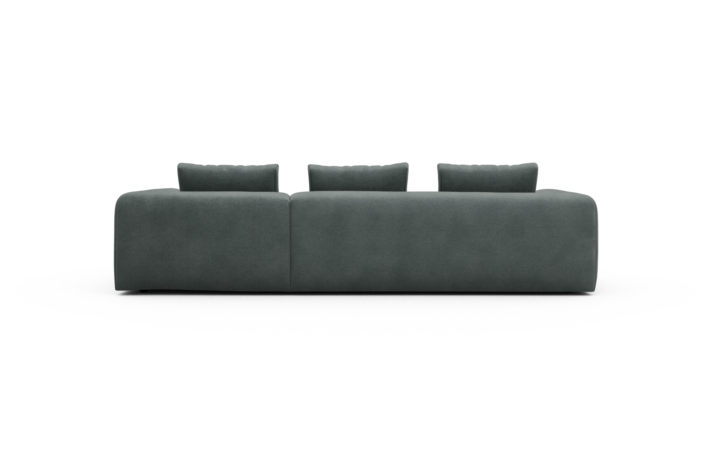 Ecksofa Fred Chaiselongue rechts mit 2,5-Sitzer Smooth-Silver-Grey