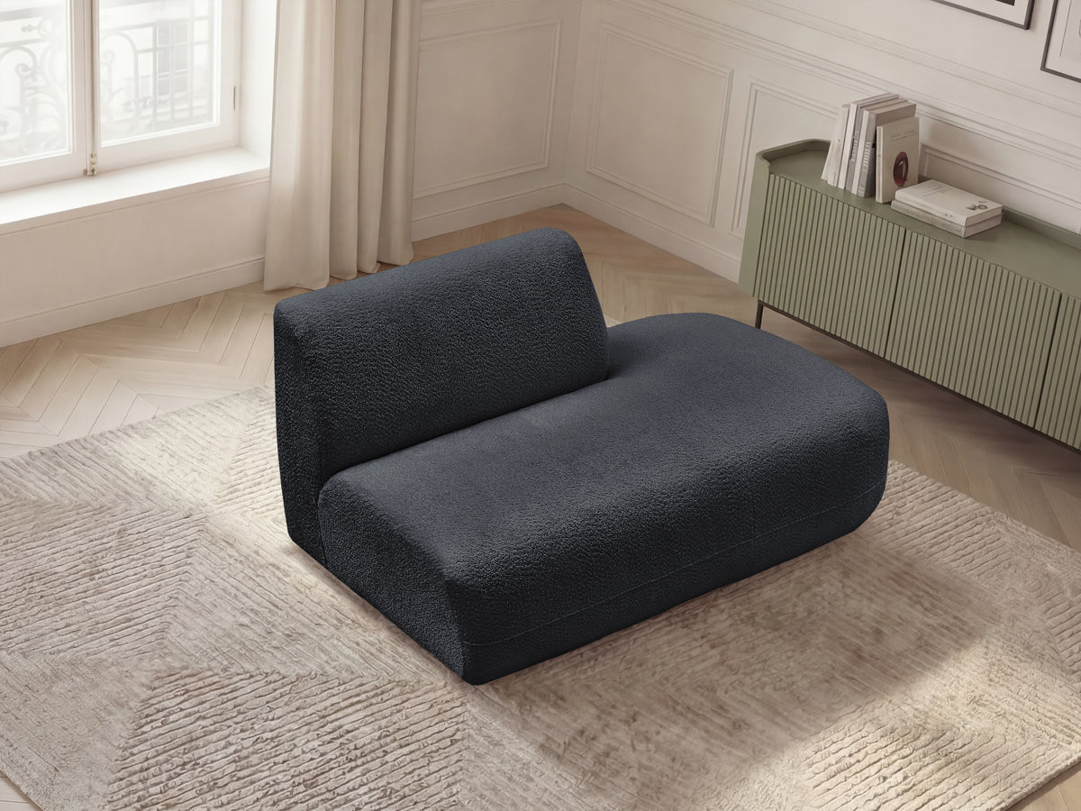 Bobochic Anda Sofamodul 2-Sitzer Chenille Schwarz Ecke rechts