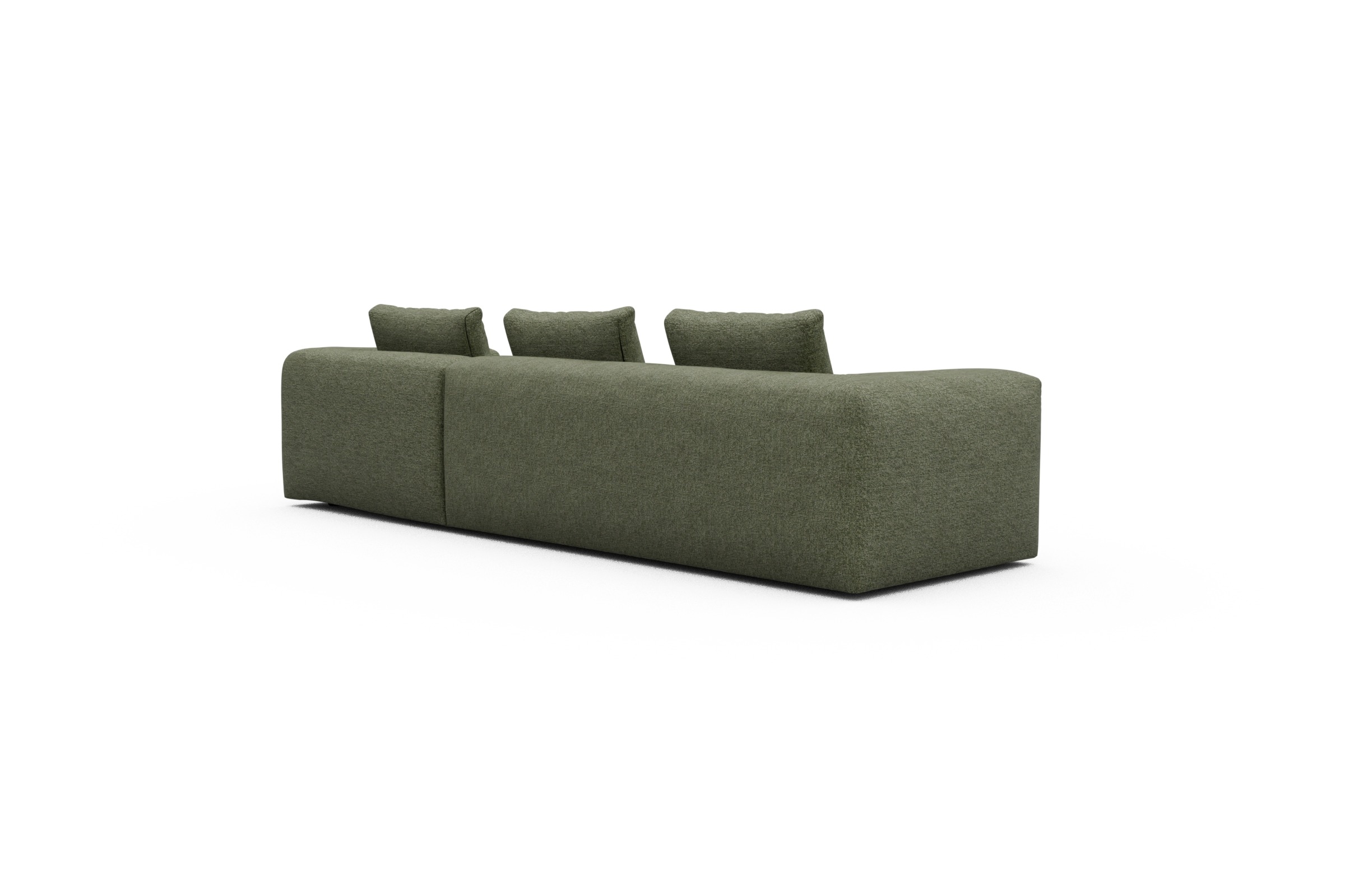 Ecksofa Fred Chaiselongue rechts mit 2,5-Sitzer Carreno-Vivid-Green