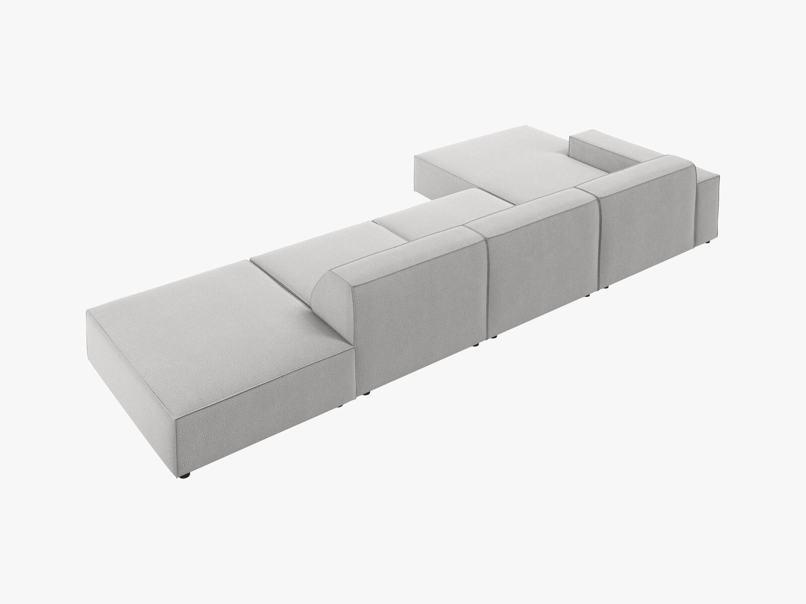 Micadoni Ecksofa Jodie 5-Sitzer Links Strukturierter Stoff Megan Hellgrau