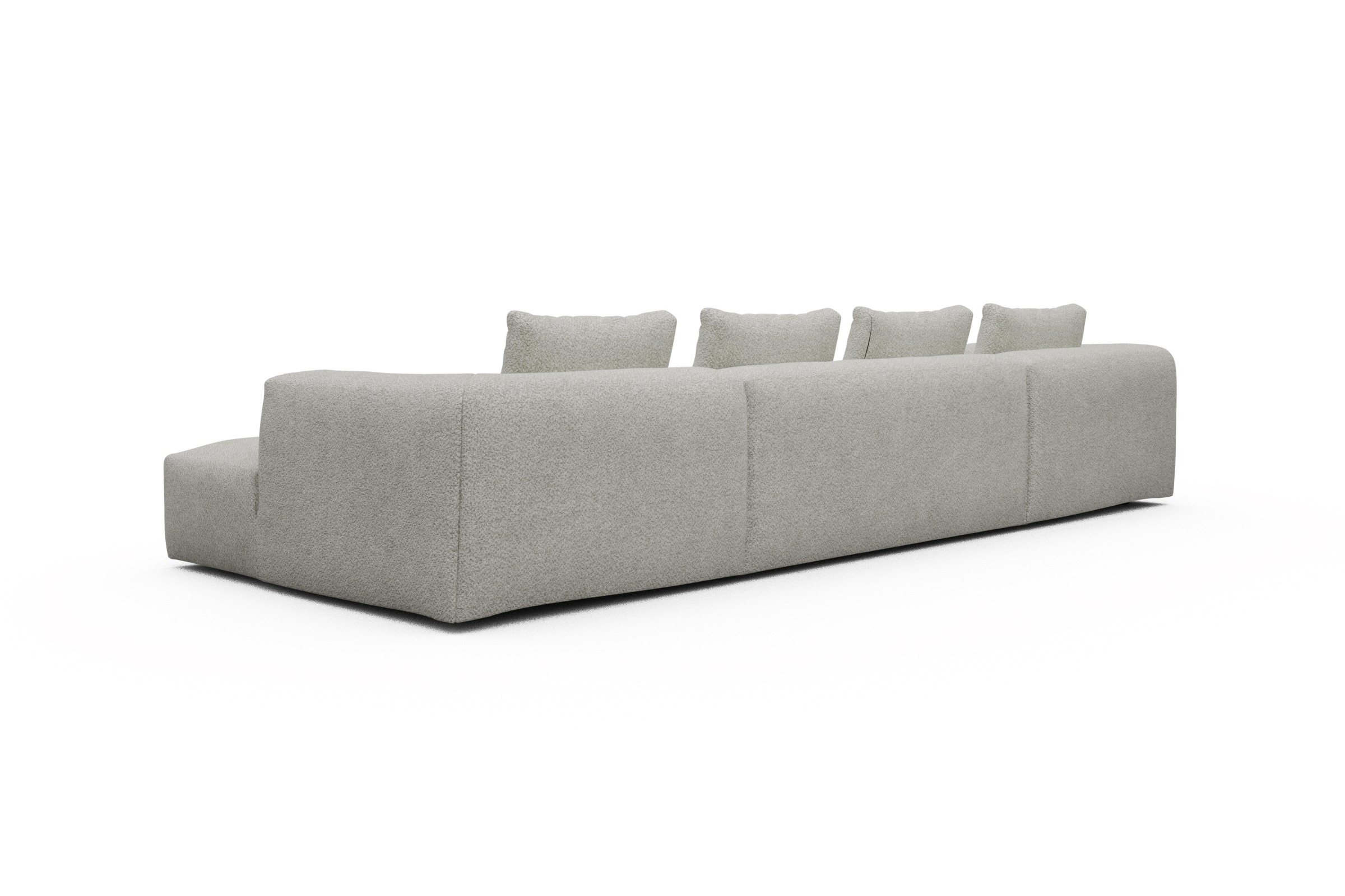 Wohnlandschaft Fred mit 2-Sitzer und Chaiselongue beidseitig Vanora-Warm-Sand