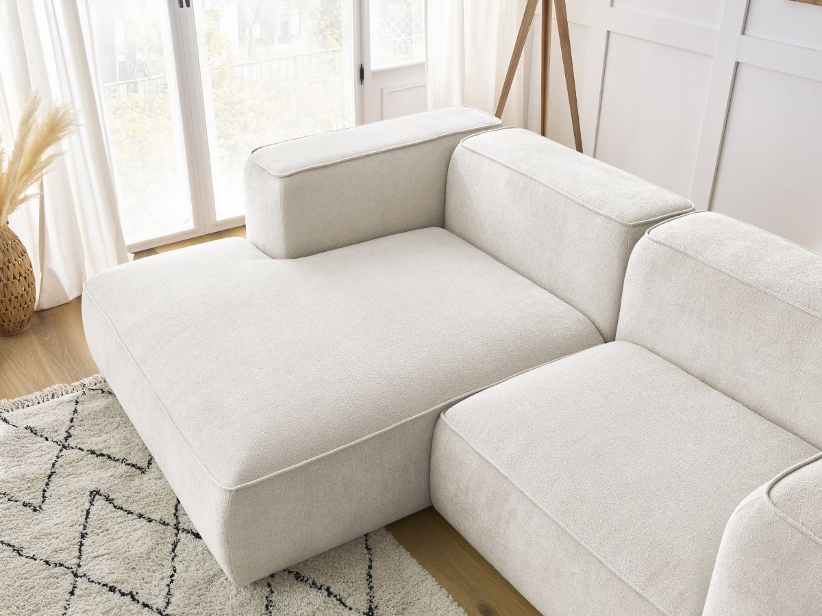 Bobochic Zephyr Ecksofa 260 × 165 cm Strukturstoff Weiß Ecke links