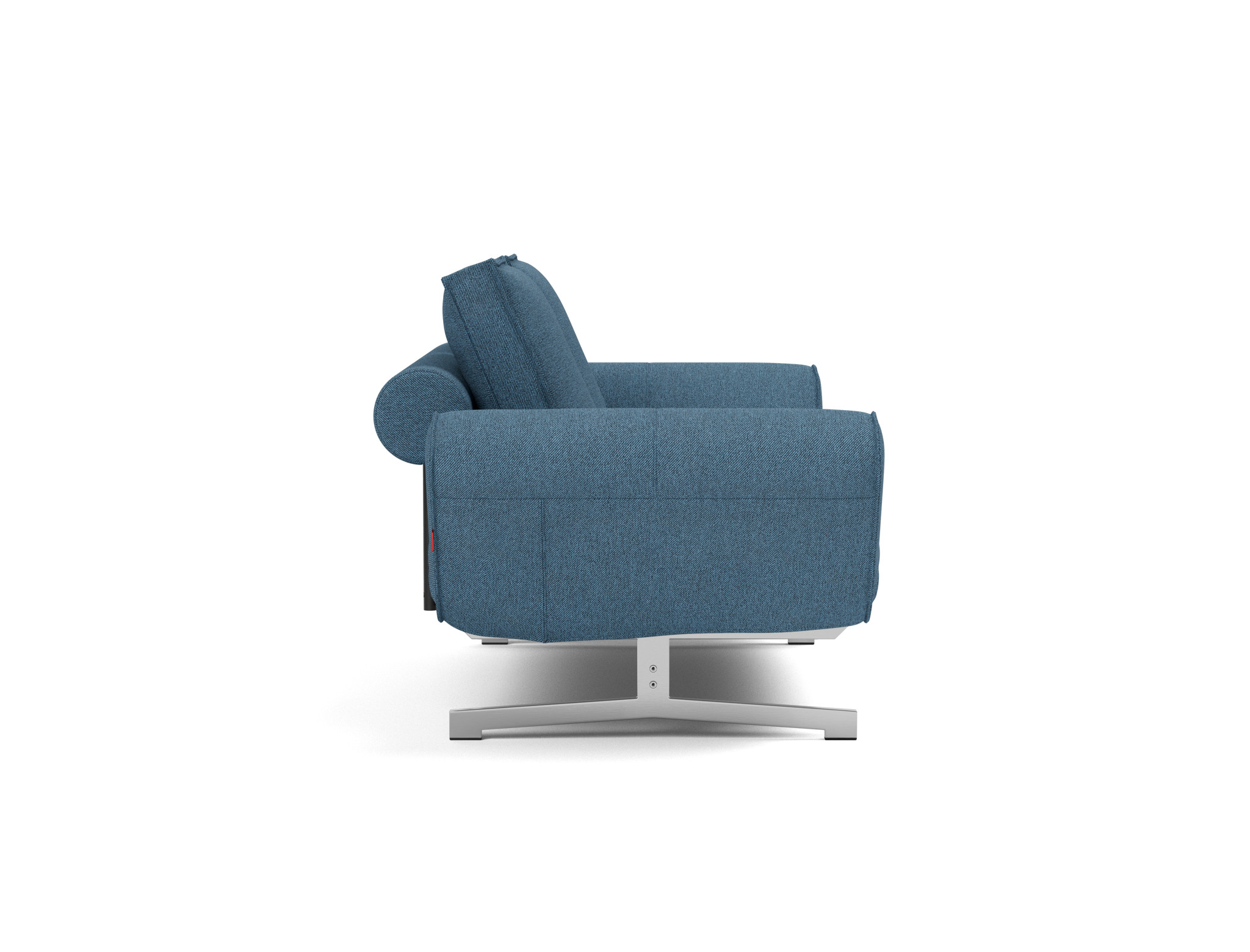 Tagesbett Ghia Strukturierter Stoff Weda 302-Weda-Blue Beine Chrom