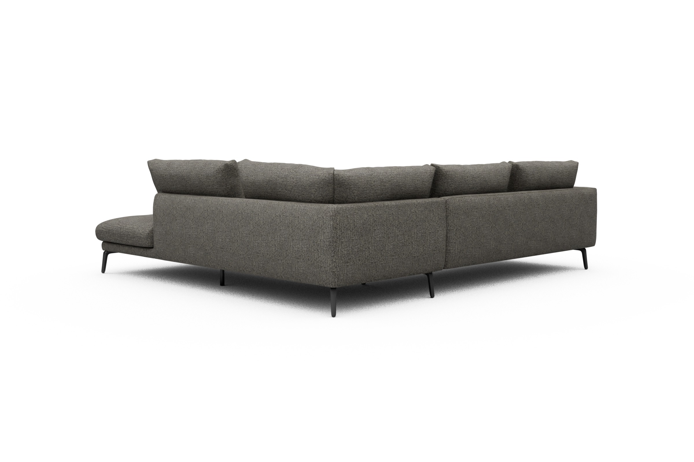 Ecksofa Karl Relax-Ecke rechts mit 2,5-Sitzer Carreno-Sepie-Brown