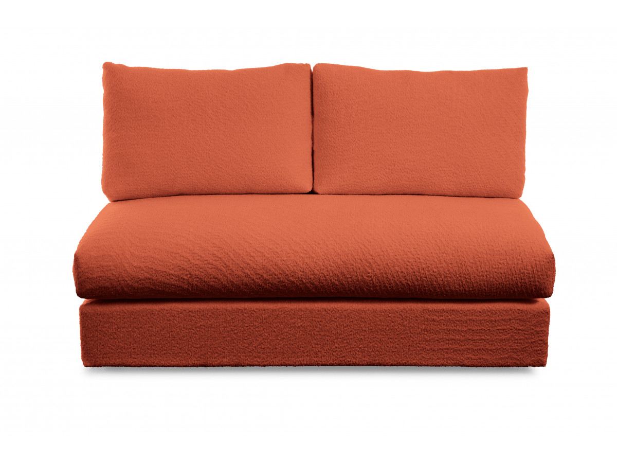 Bobochic Paris Sofamodul 2-Sitzer Bouclé-Stoff Orange
