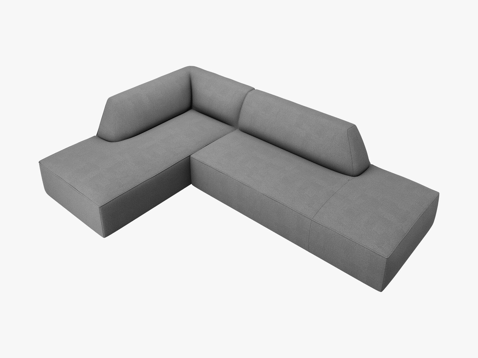 Micadoni Ecksofa Ruby 4-Sitzer Links Strukturierter Stoff Ottawa Grau