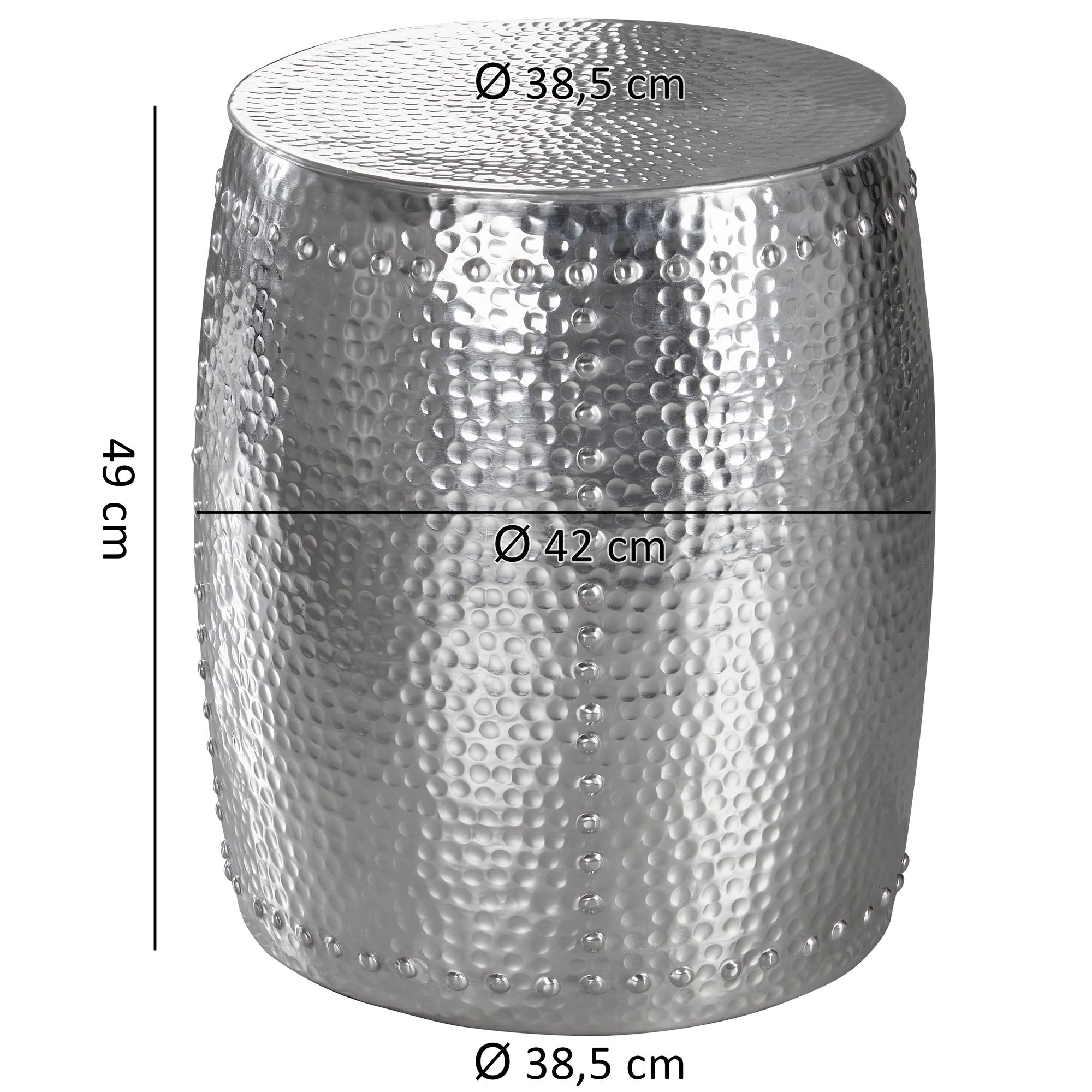 Beistelltisch Vega Aluminium Silber Ø 42 × H 49 cm