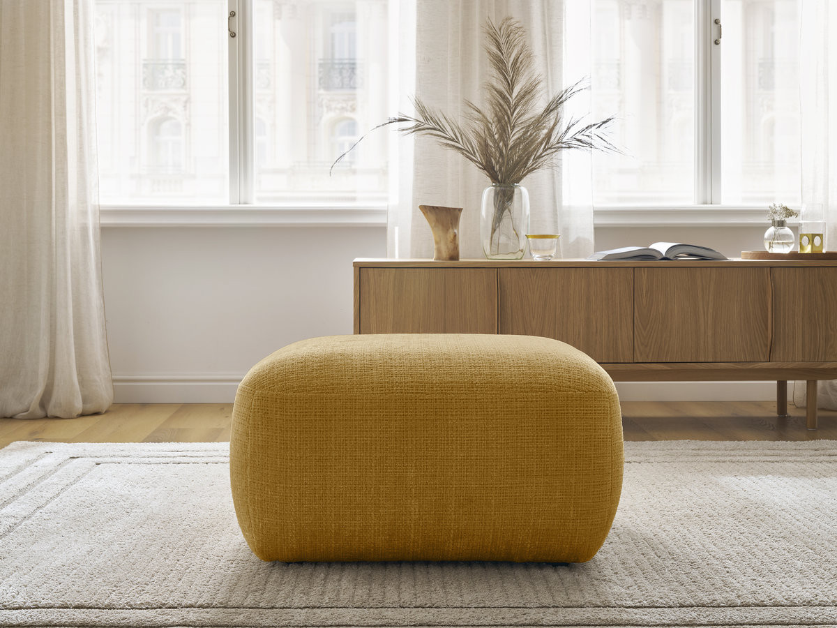 Bobochic Denise Pouf Strukturstoff Gelb