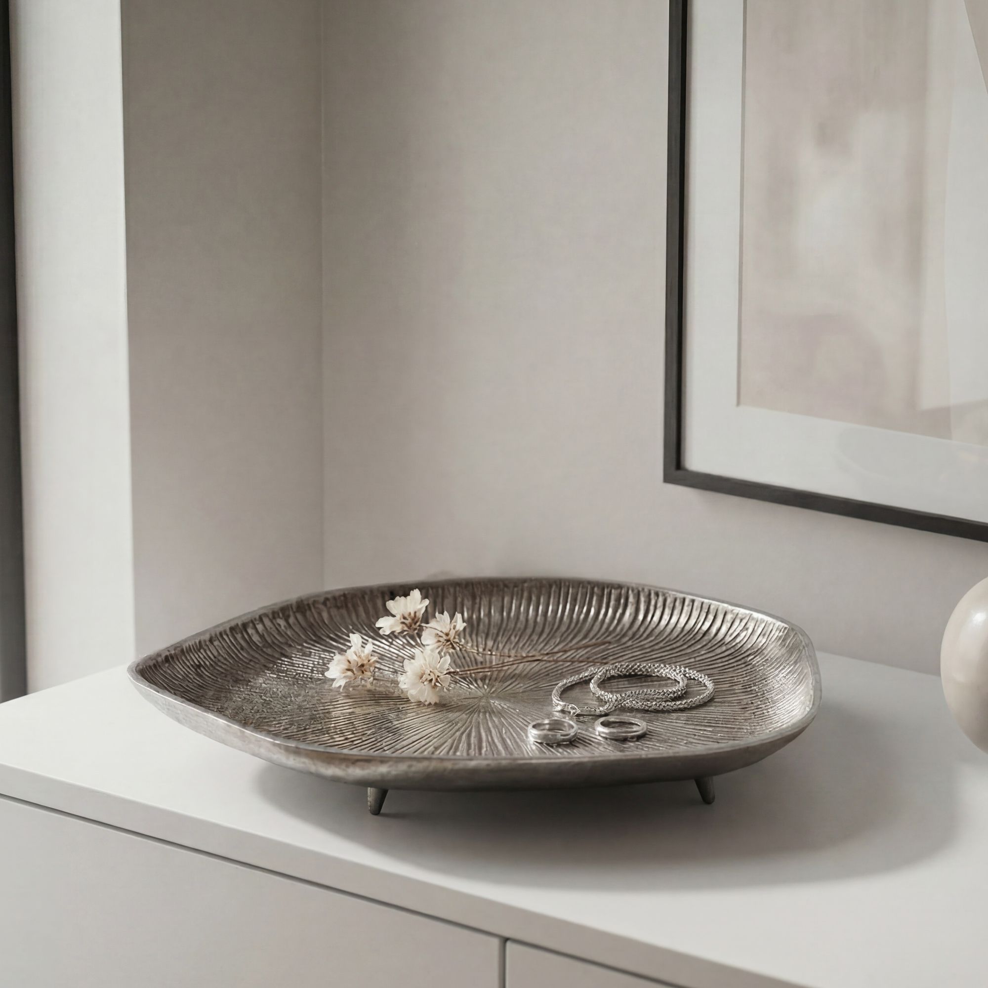 Dekoschale Midsund Aluminium Silber 40 × 40 × 5 cm