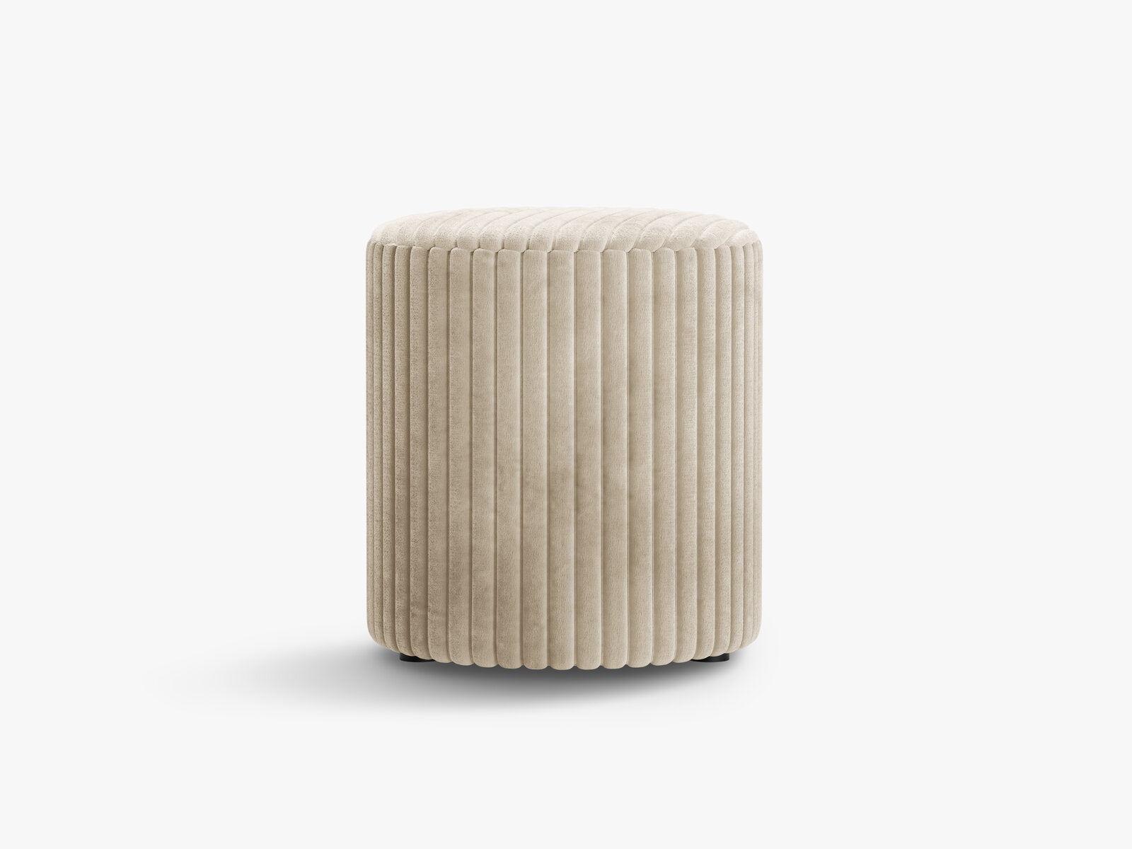 Micadoni Pouf Dia 40cm Kord Tilia Helles Beige