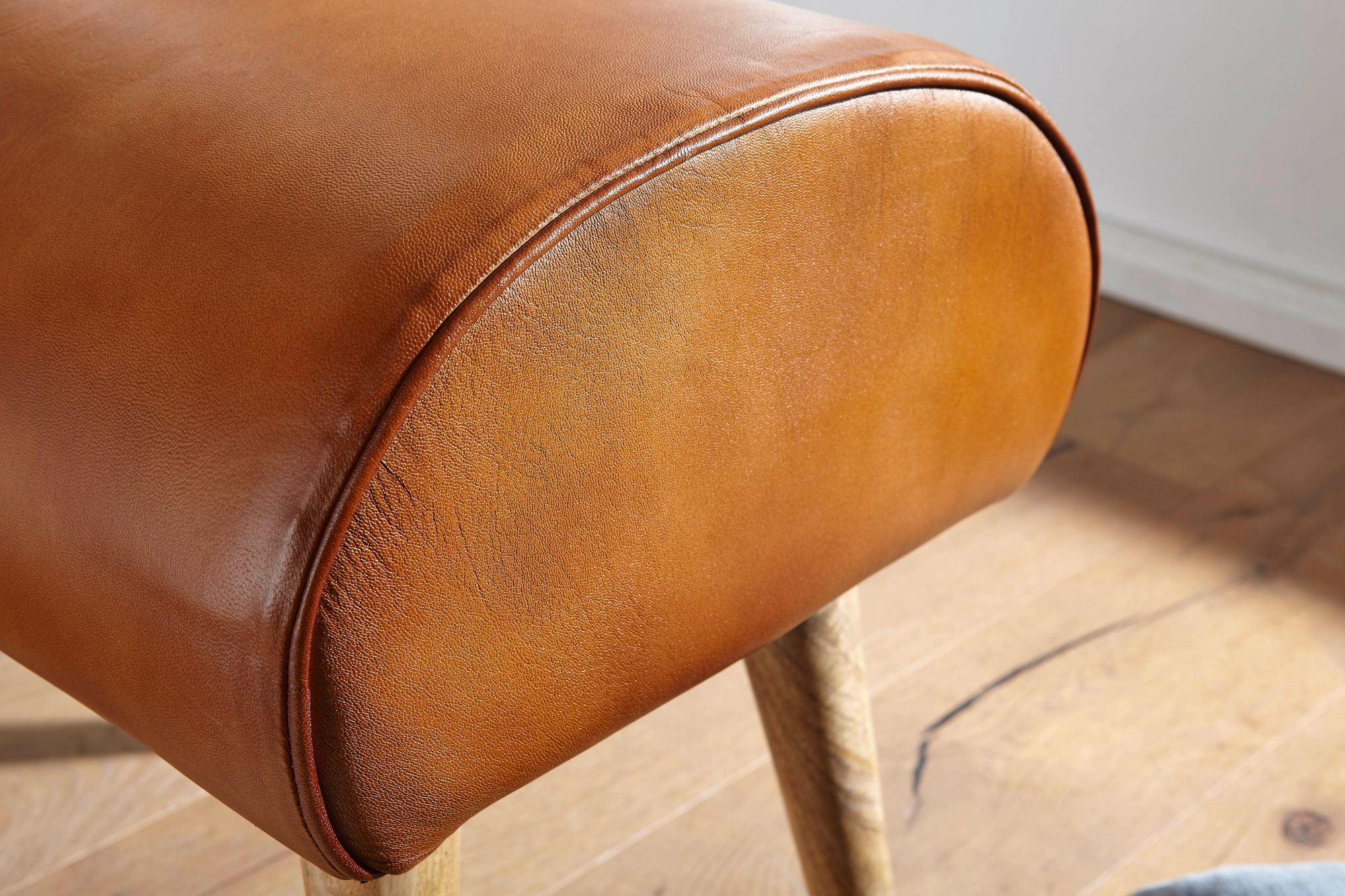Sitzhocker Thorso Echtleder Braun 45 × 40 × 53 cm