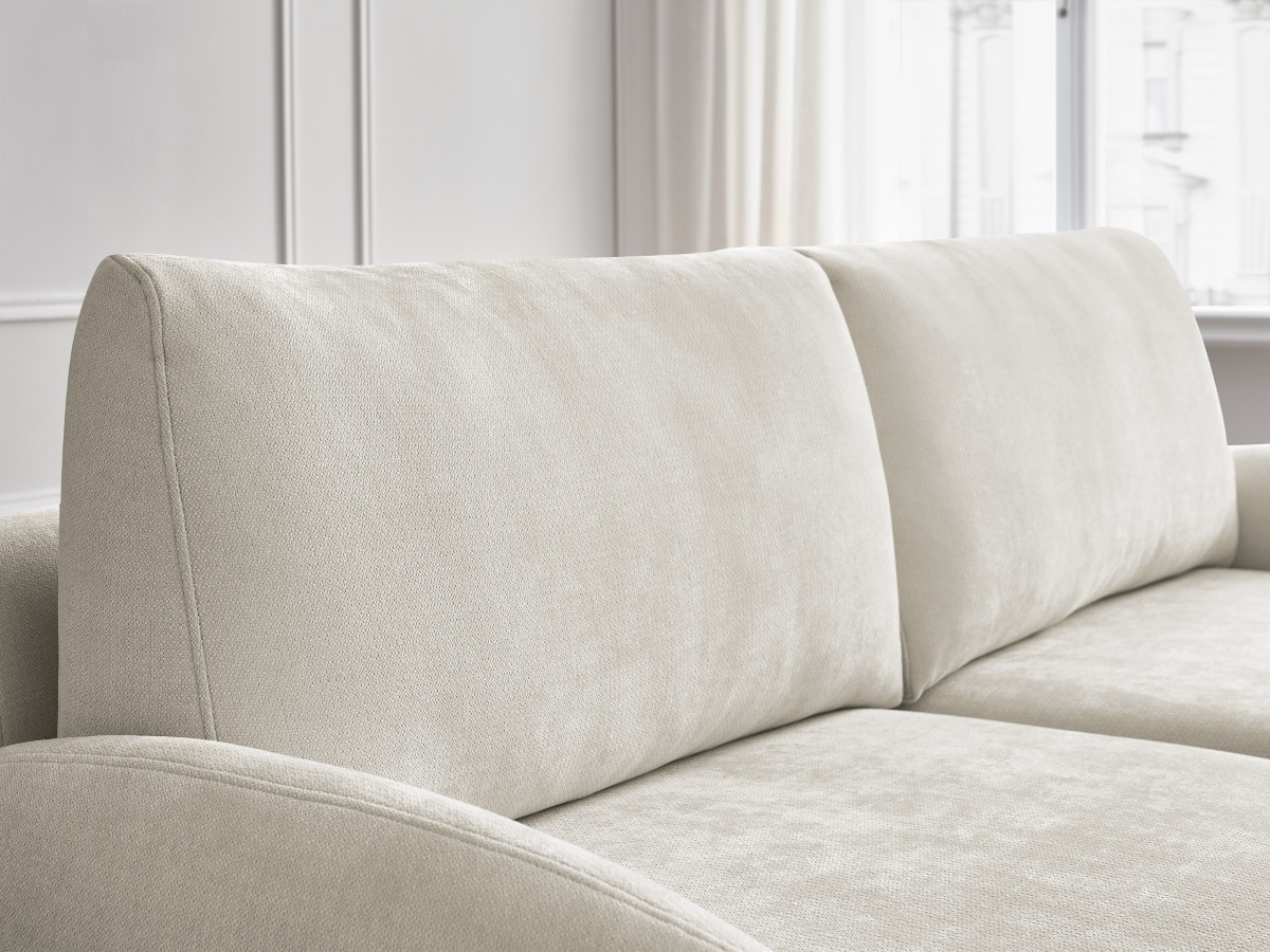 Bobochic Monica Schlafsofa 3-Sitzer mit Bettkasten Stoff Weiß