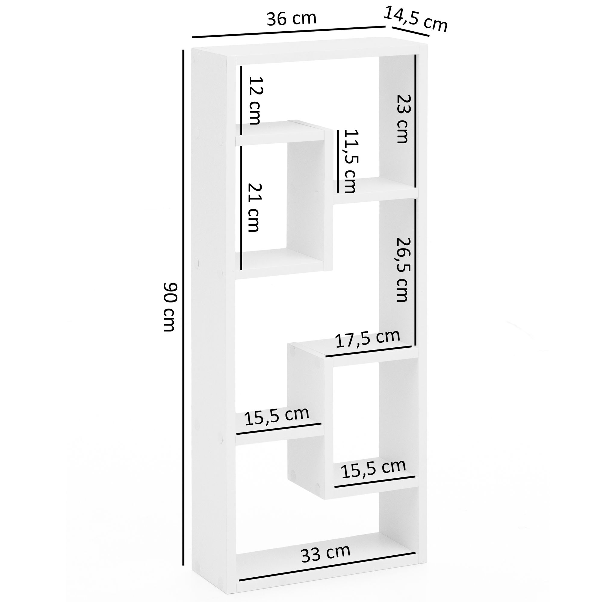 Wandregal Farstad Weiß 36 × 14,5 × 90 cm
