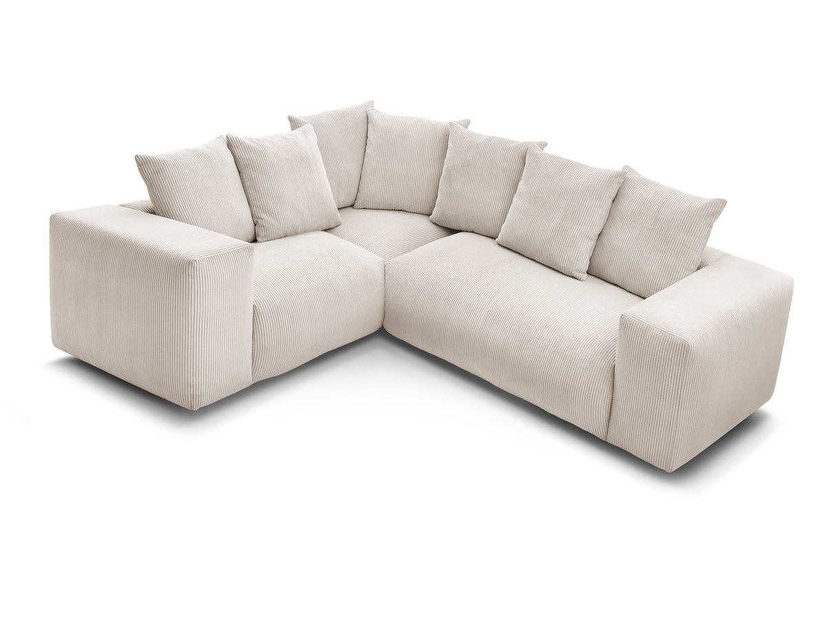 Bobochic Voltaire Ecksofa 268 × 214 cm Cordsamt Beige Ecke links