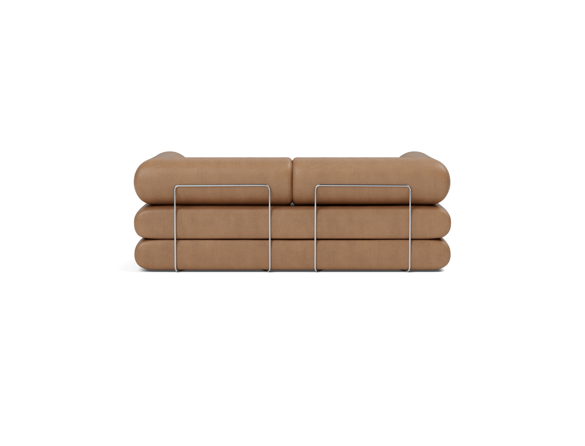 Tagesbett Circlus mit L-förmigen Armlehnen Lederoptik Faunal 551-Brown