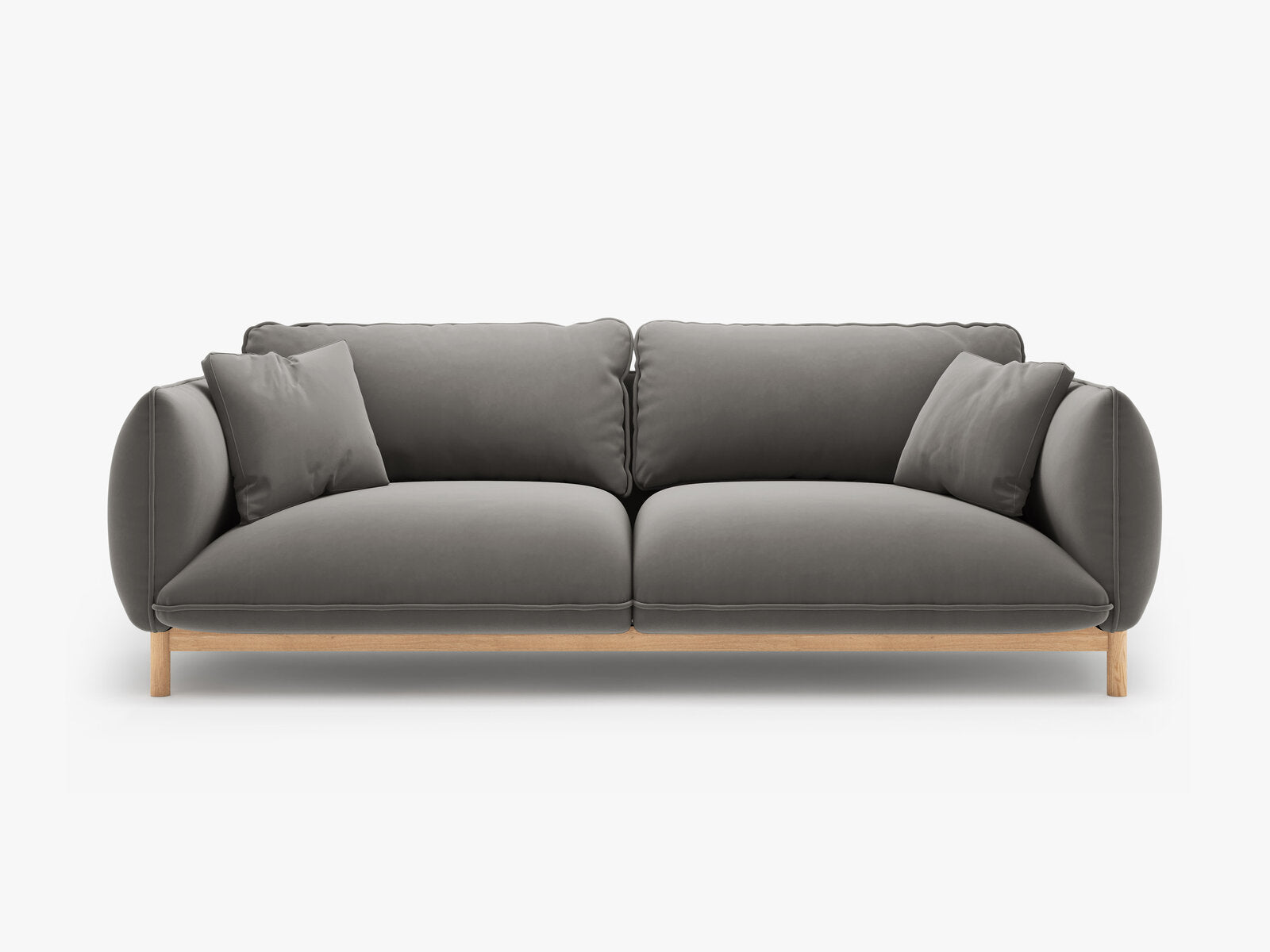 Micadoni Ada Sofa 3-Sitzer Samt Casino Grau
