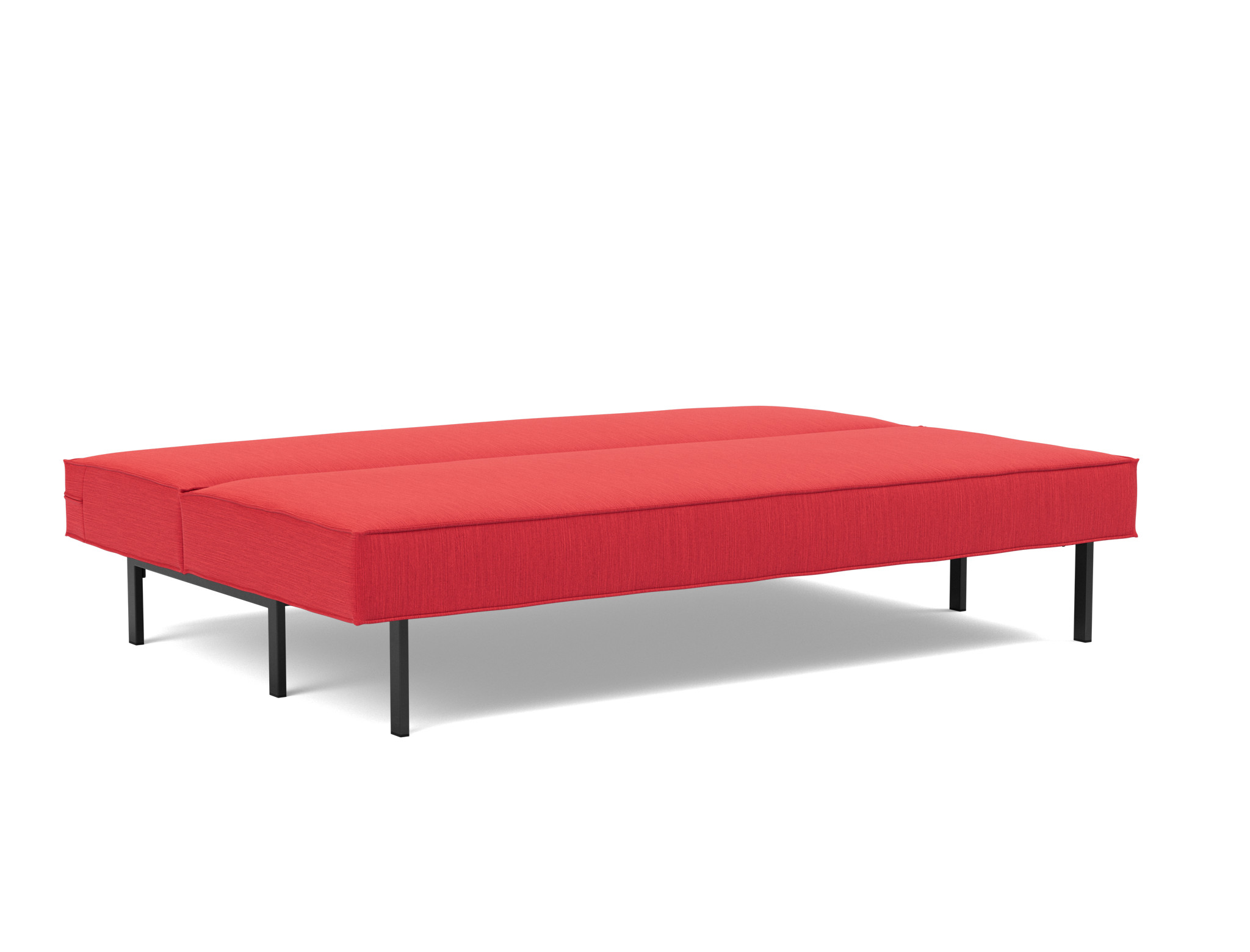 Schlafsofa Sly Flachgewebe Elegance 511-Red Beine Schwarzes Metall