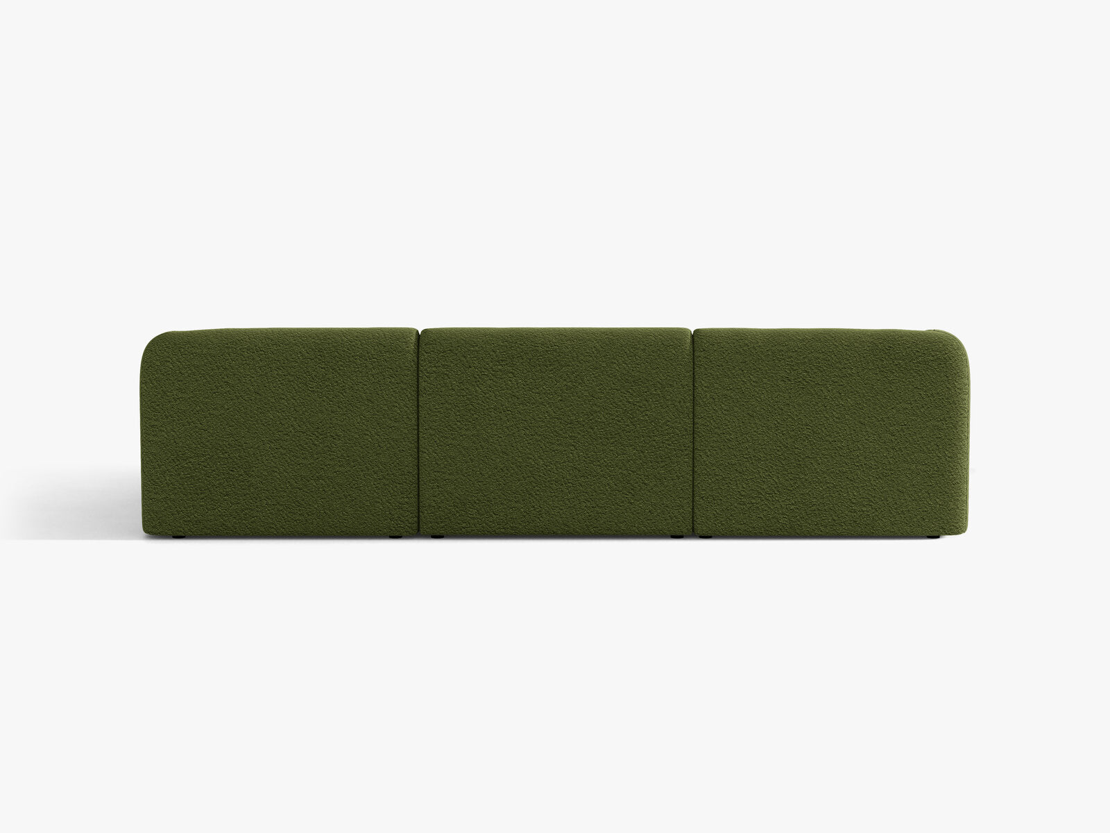 Micadoni Ecksofa Miley 4-Sitzer Rechts Boucle Baloo Dunkel-Olivgrün