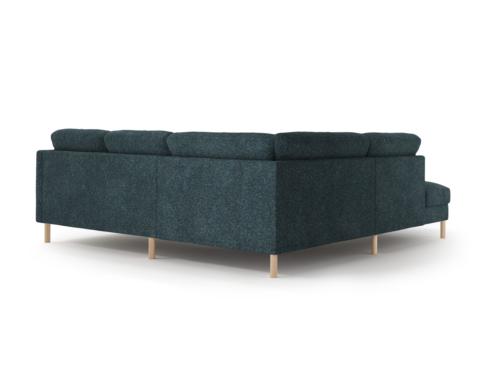 Micadoni Symmetrisches Ecksofa Eden 4-Sitzer Links Strukturierter Stoff Grün Blau Melange