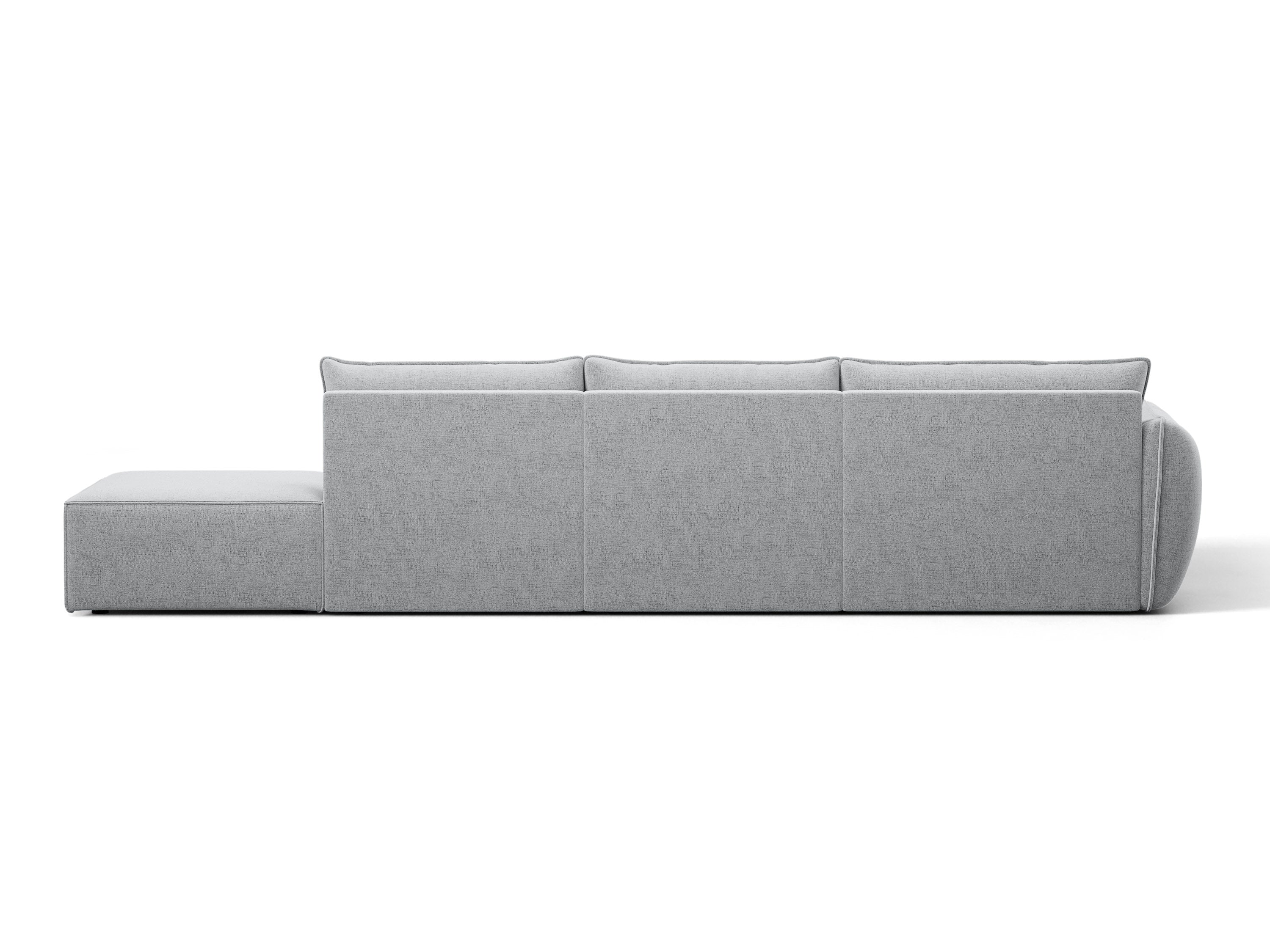 Micadoni Ecksofa Kaelle 5-Sitzer Strukturierter Stoff Moly Hellgrau Links