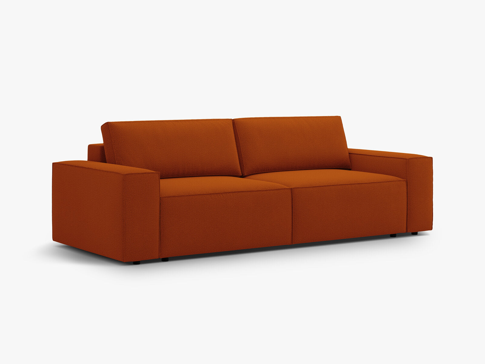 Micadoni Schlafsofa Jodie 3-Sitzer Strukturierter Stoff Megan Terrakotta