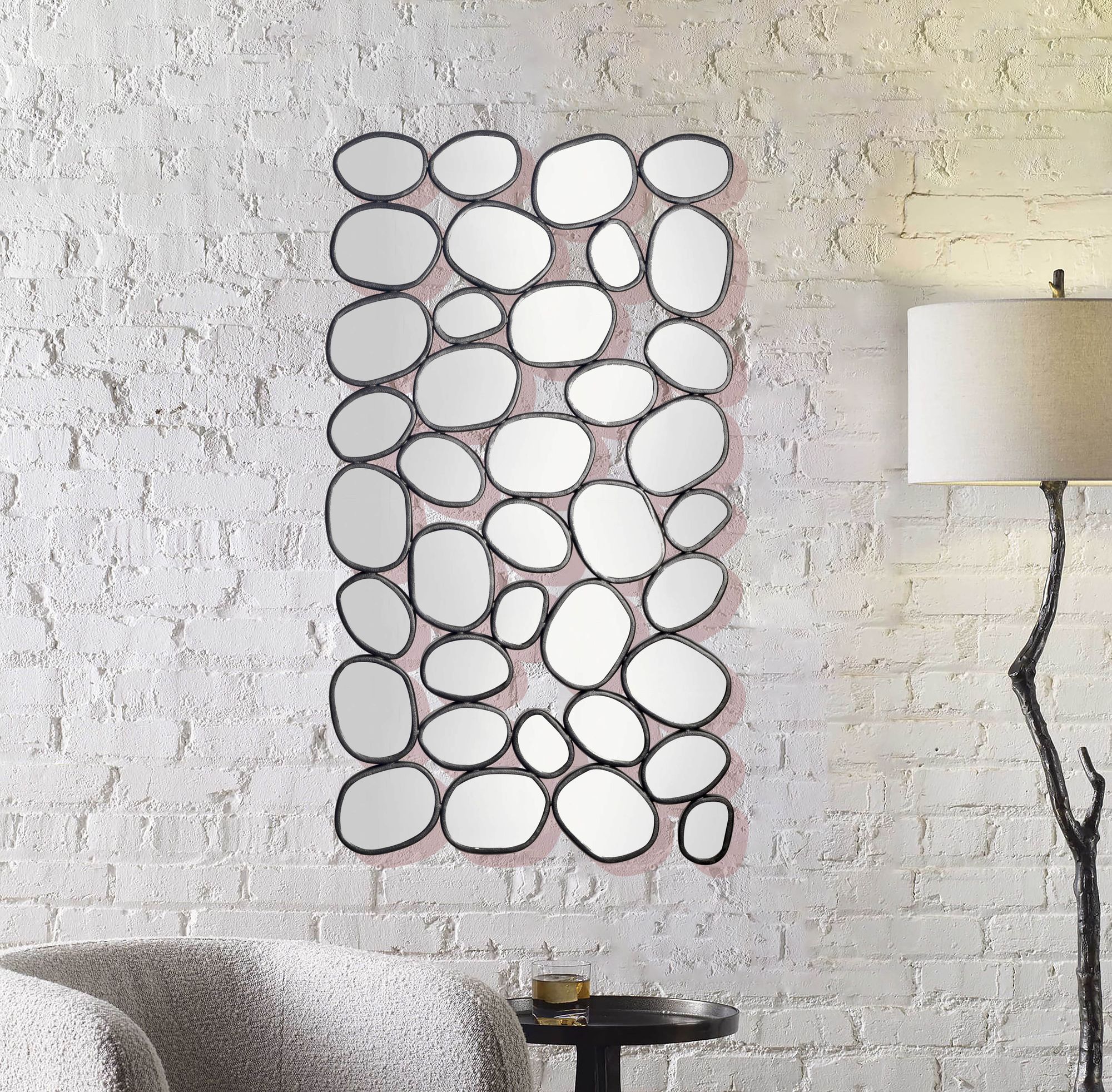 Wandspiegel Hjartdal Schwarz 56 × 3 × 99 cm
