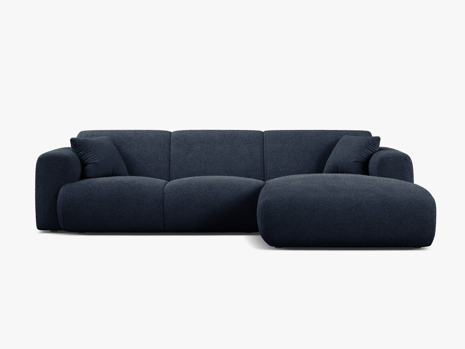 Micadoni Ecksofa Molino 4-Sitzer Rechts Boucle Baloo Dunkelblau