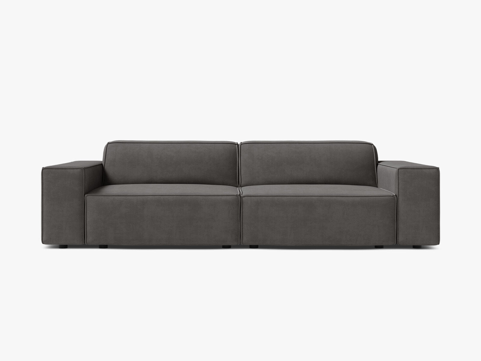 Micadoni 3-Sitzer Sofa Jodie Samt Bluvel Hellgrau