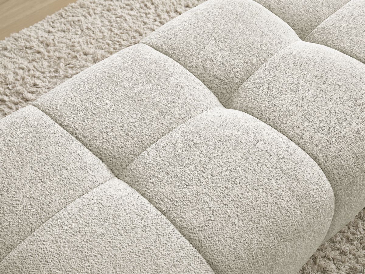 Bobochic Everest Pouf 140 × 70 cm Melange-Stoff Weiß