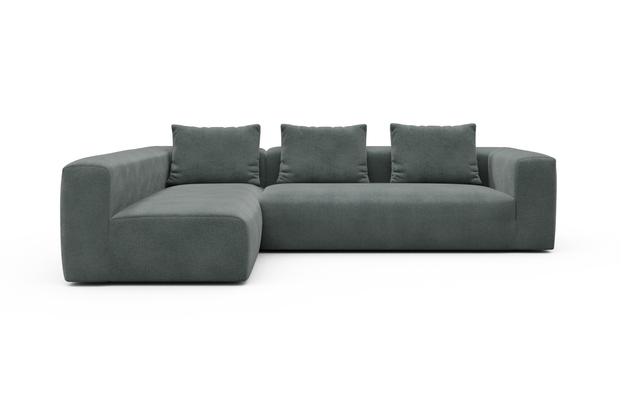Skandi Home Ecksofa Fred 2x 2,5-Sitzer links offen Smooth-Silver-Grey moebelfaktor
