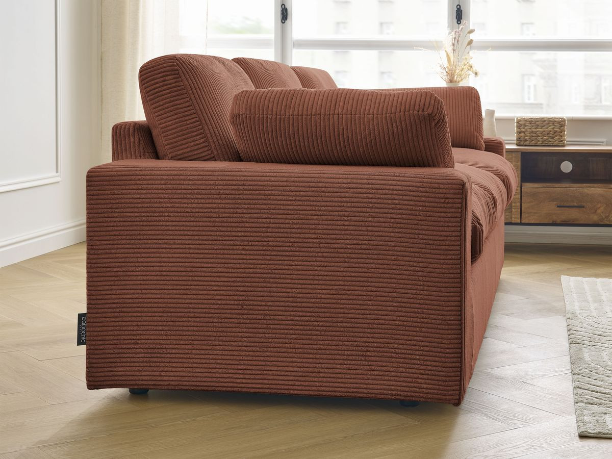 Bobochic Belair Sofa 3-Sitzer 220 × 93 cm Cordsamt Orange
