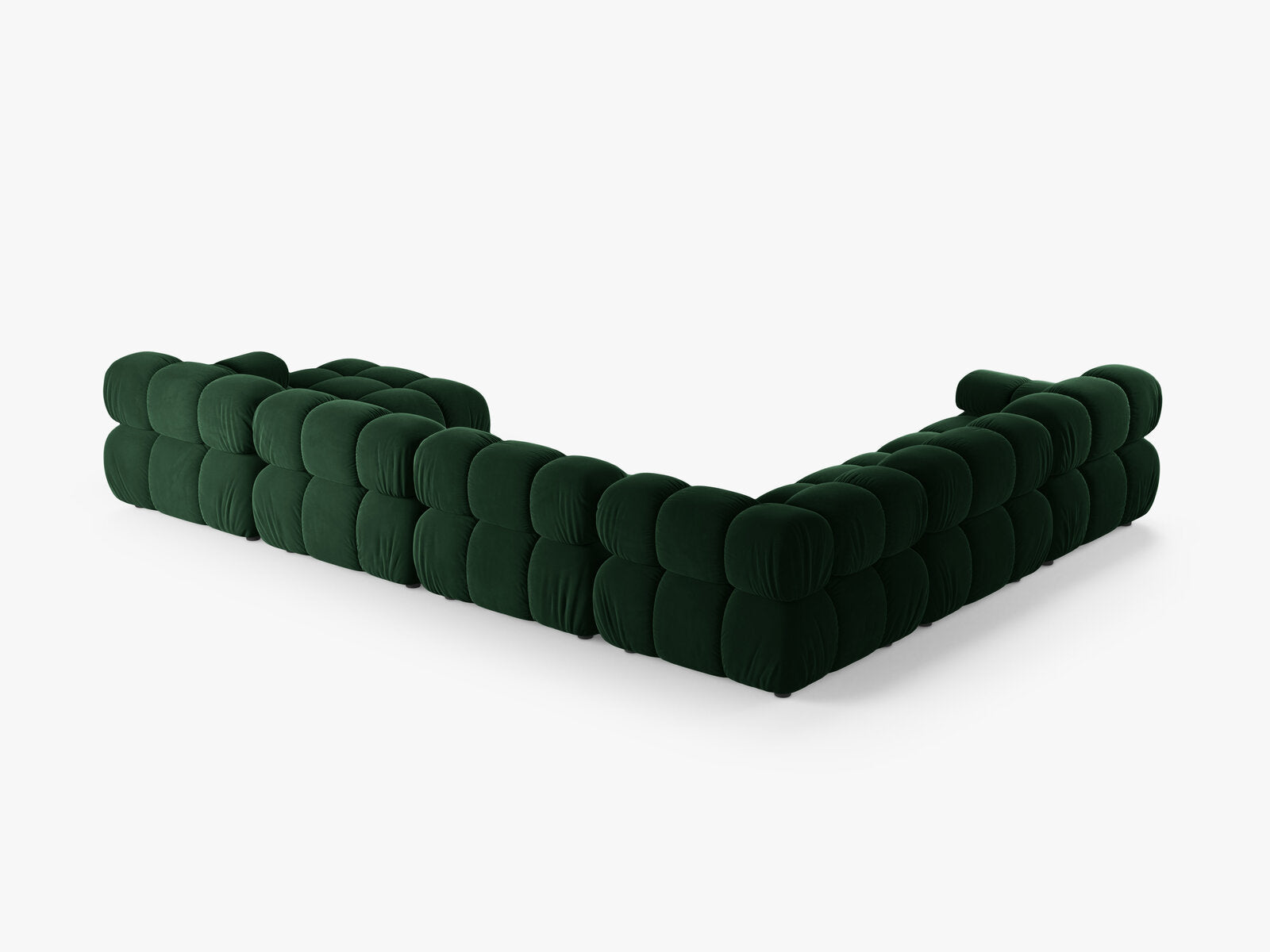 Micadoni Modulares Panorama Ecksofa Bellis 8-Sitzer Links Samt Bluvel Flaschengrün