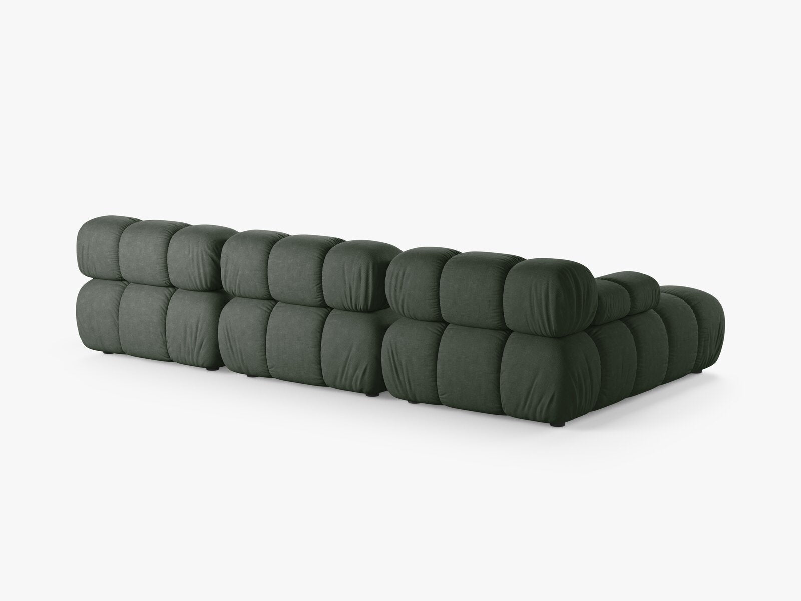 Micadoni Modulares Ecksofa Bellis 4-Sitzer Links Strukturierter Stoff Liberty Moßgrün