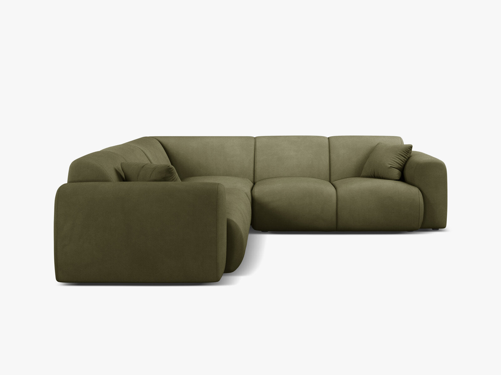 Micadoni Ecksofa Molino 5-Sitzer Strukturierter Stoff Rebel Hellgrün