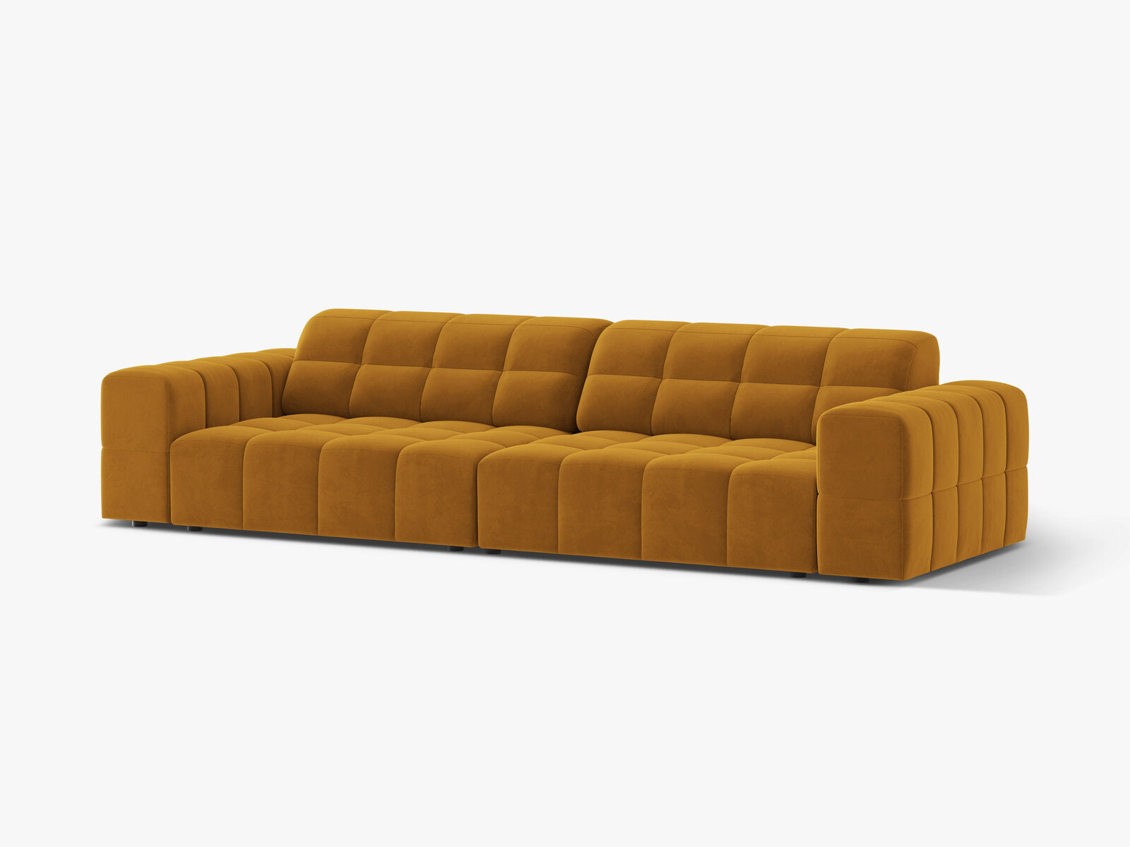 Micadoni Sofa Jennifer 4-Sitzer Samt Bluvel Gelb