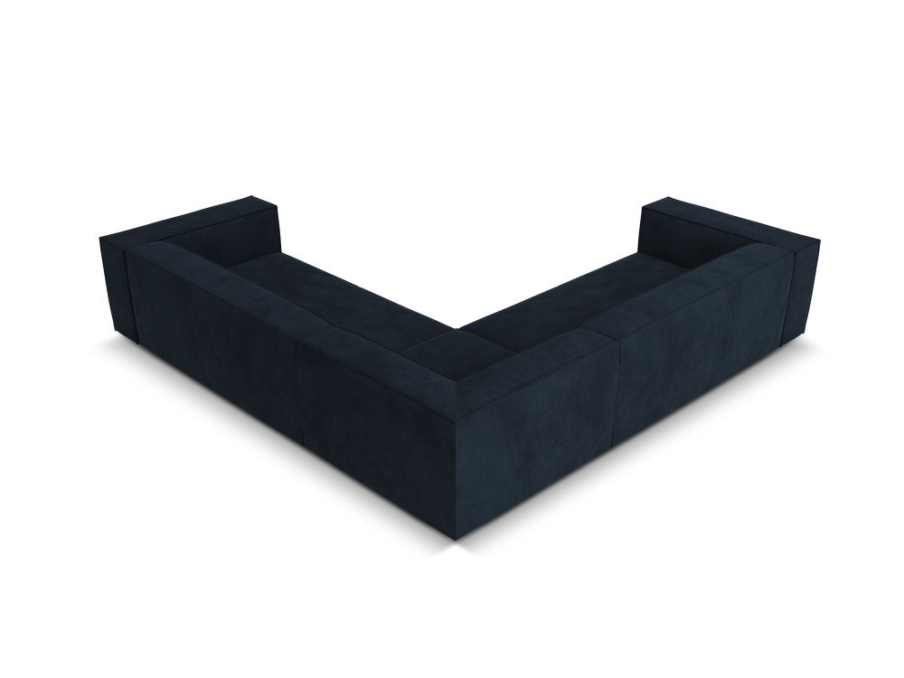 Cosmopolitan Design Symmetrisches Ecksofa Turin 5-Sitzer Strukturierter Stoff Rosario Dunkelblau