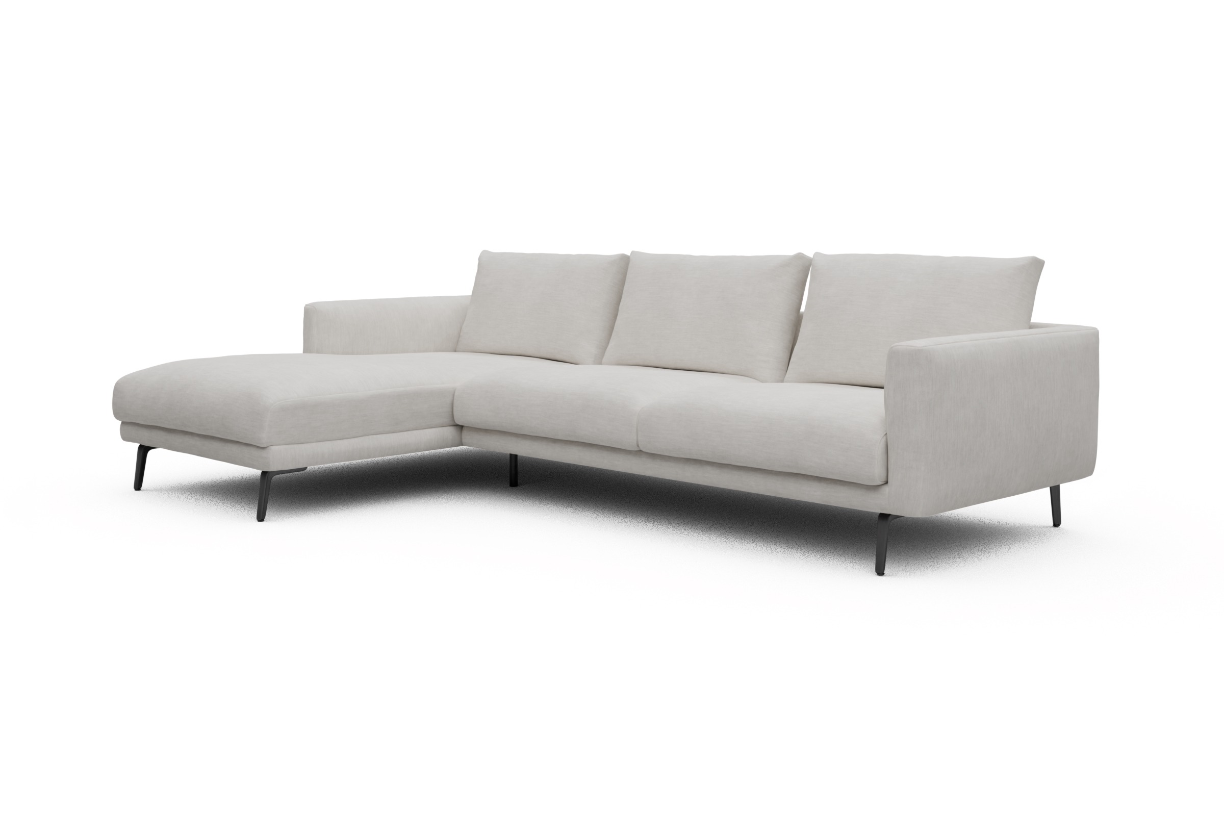 Ecksofa Karl Chaiselongue links mit 2,5-Sitzer Vivus-Dusty-Off-White