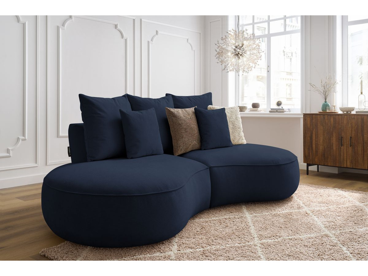 Bobochic Saint-germain Sofa 3-Sitzer Strukturstoff Dunkelblau