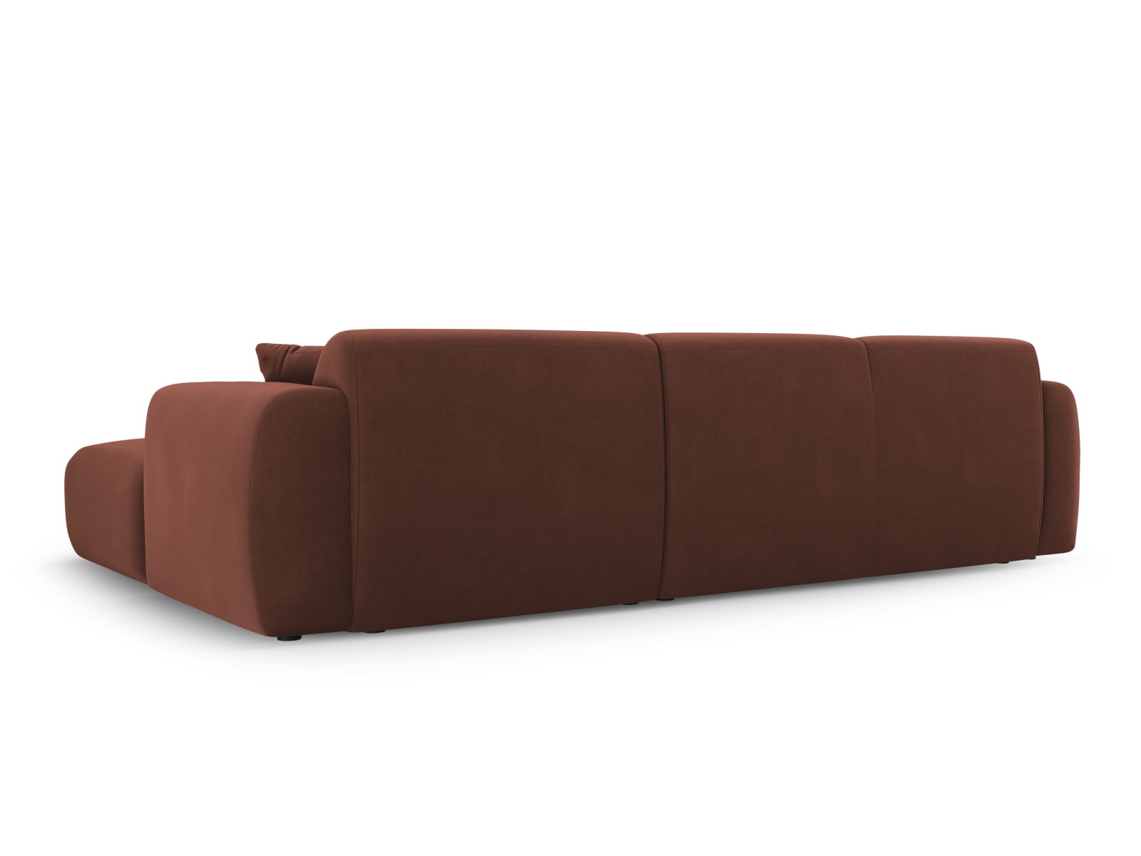 Cosmopolitan Design Ecksofa Nolio 4-Sitzer Samt Casino Cuoio Rechts
