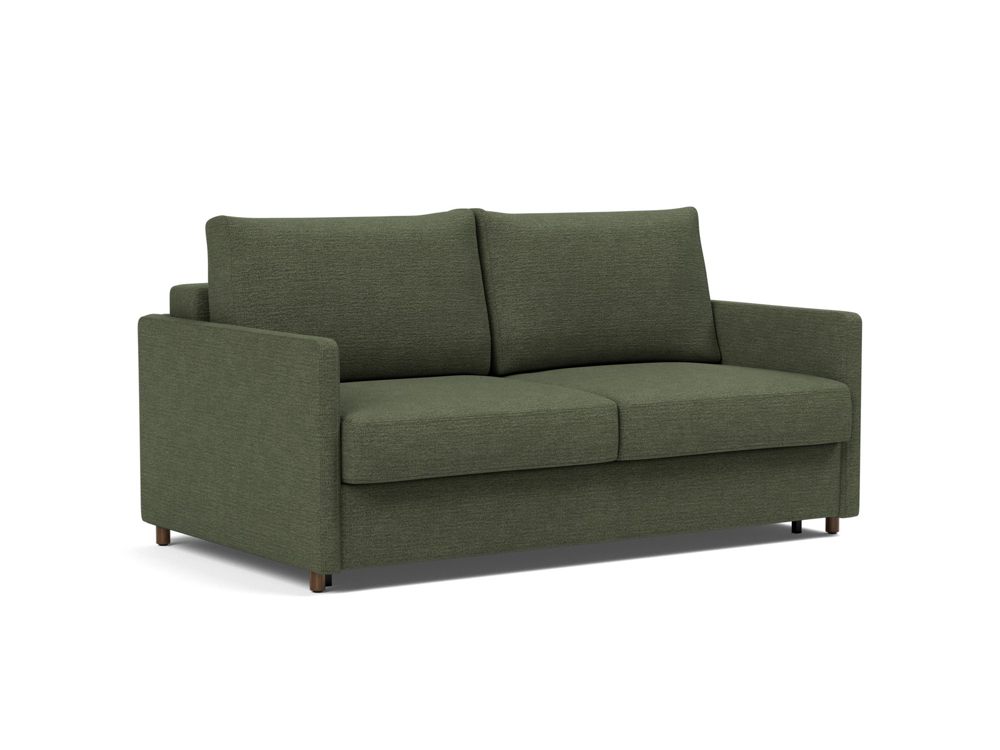 Schlafsofa Neah mit Slim-Armlehnen 160 Strukturierter Stoff Taura 353-Forest