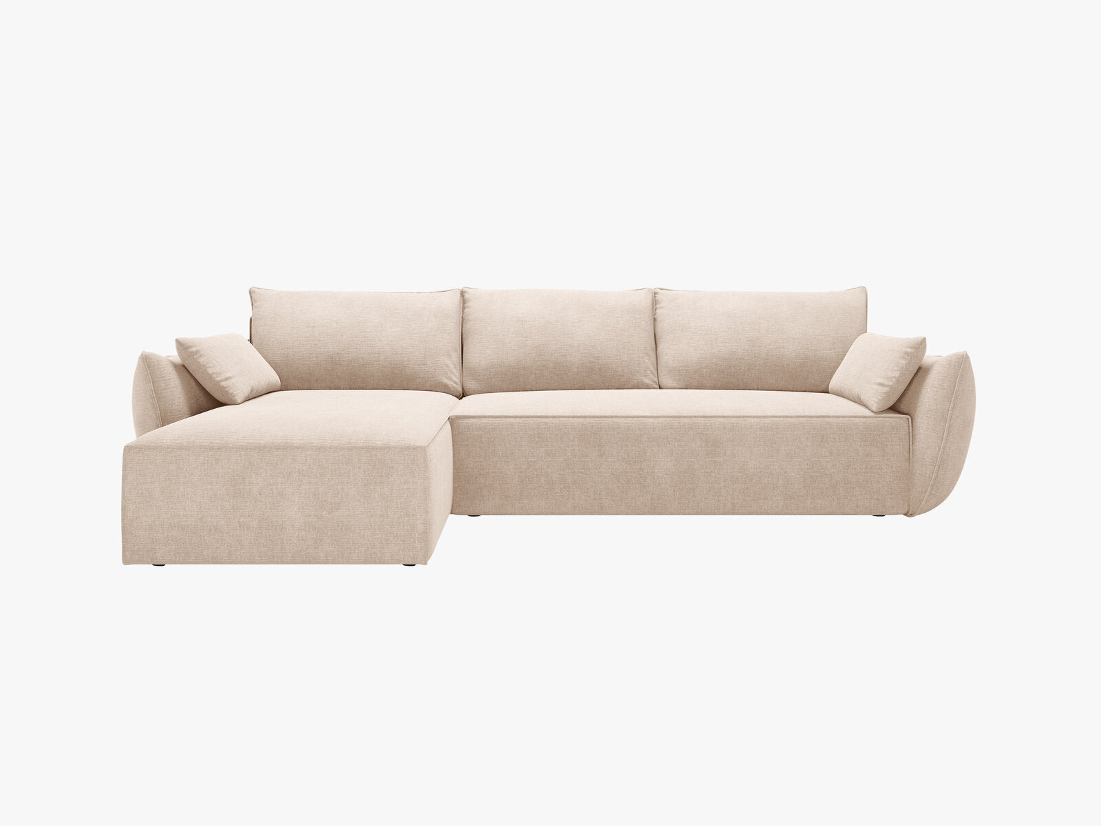 Micadoni Kaelle Ecksofa mit Bettfunktion und Stauraum Links Chenille Over The Horizon Beige