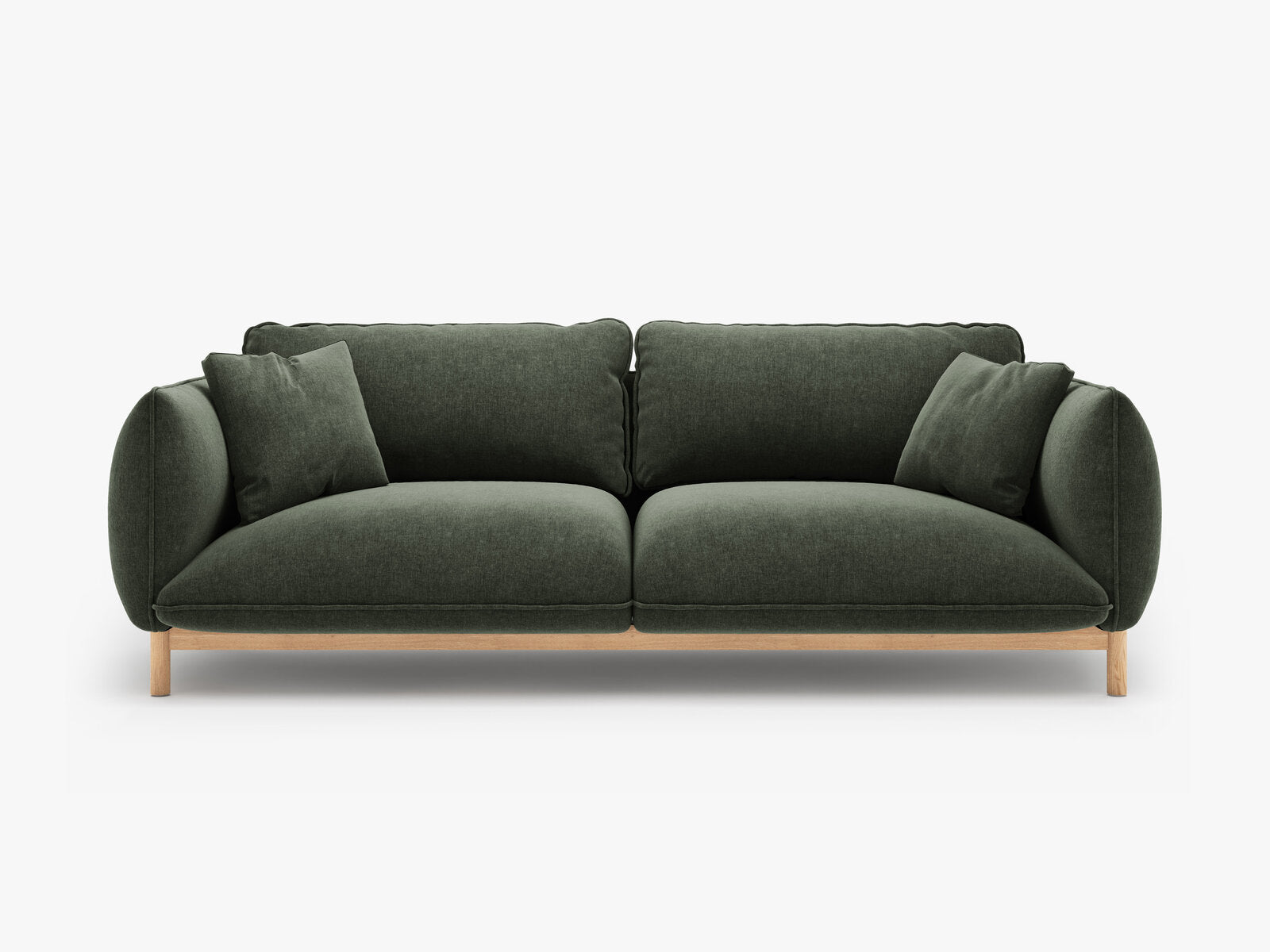 Micadoni Ada Sofa 3-Sitzer Strukturierter Stoff Wind Moosgrün