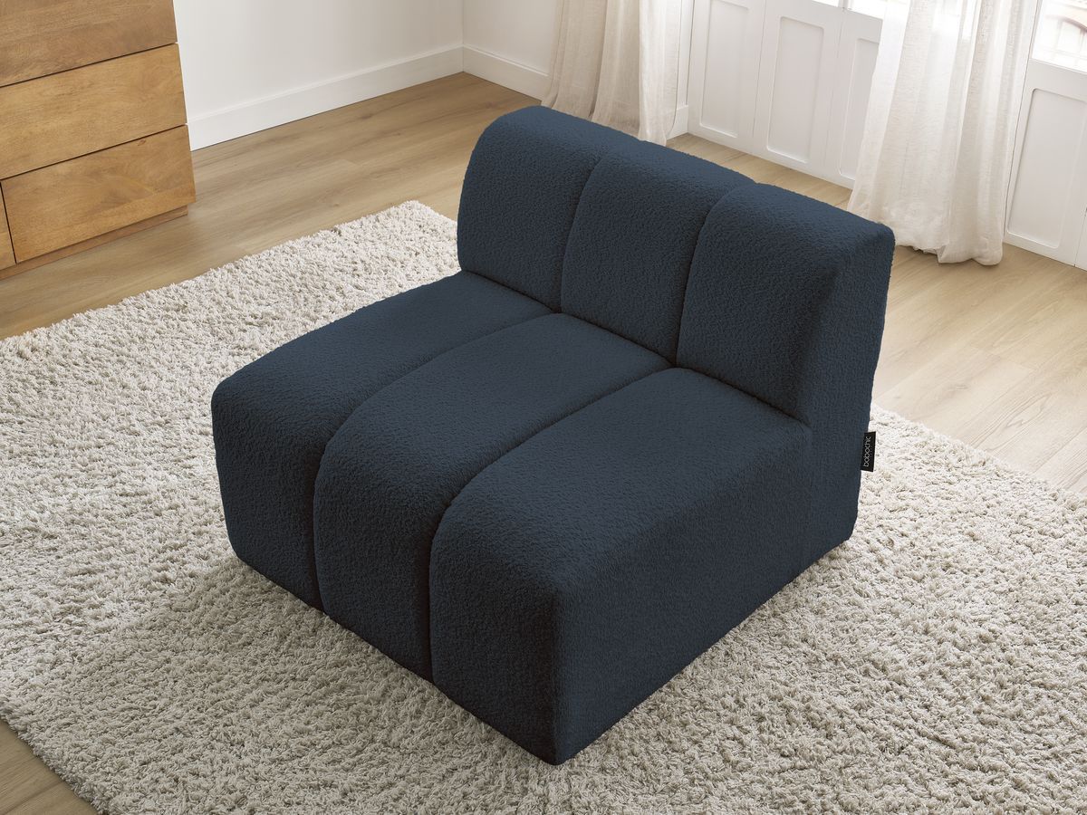 Bobochic Annecy Sofamodul 1-Sitzer Bouclé-Stoff Dunkelblau