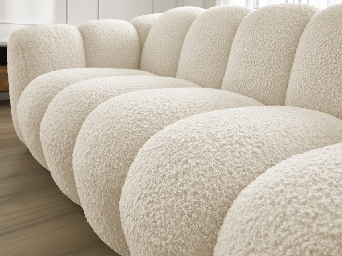Bobochic Hippolyte Sofa 3-Sitzer Bouclé-Stoff Beige
