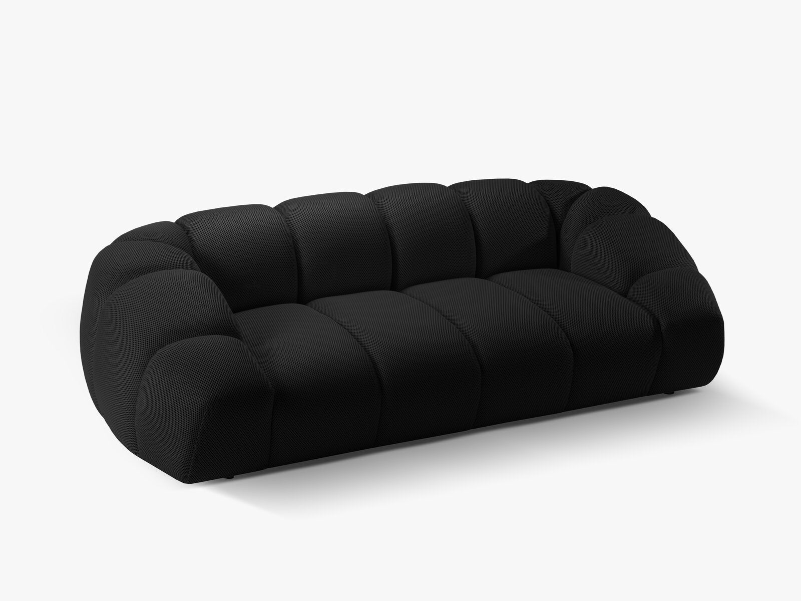 Micadoni Sofa Diana 3-Sitzer XL 3D-Stoff Schwarz