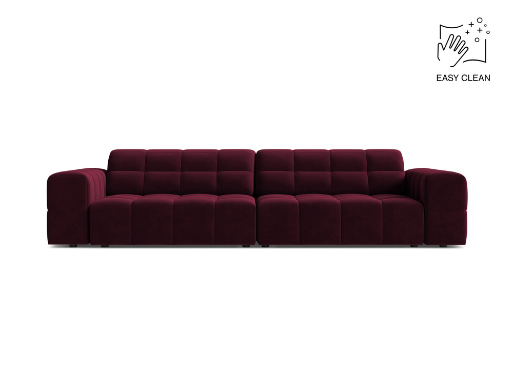 Cosmopolitan Design Sofa Chicago 4-Sitzer Samt Venus Burgunder