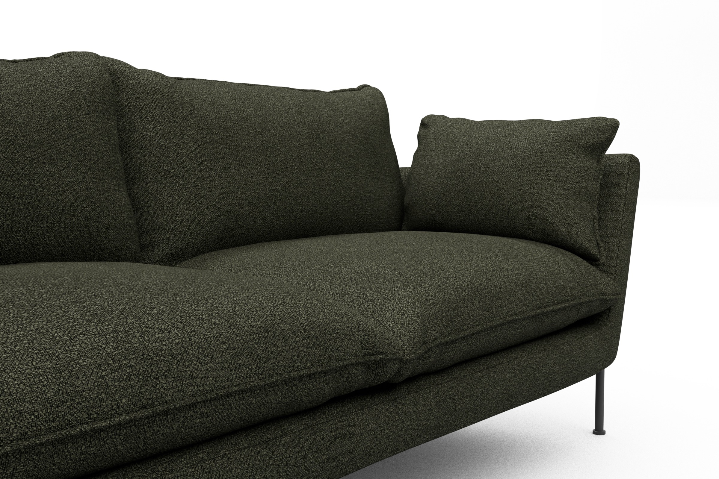 Sofa Anton PREMIUM 3-Sitzer Boucle-Forest-Green